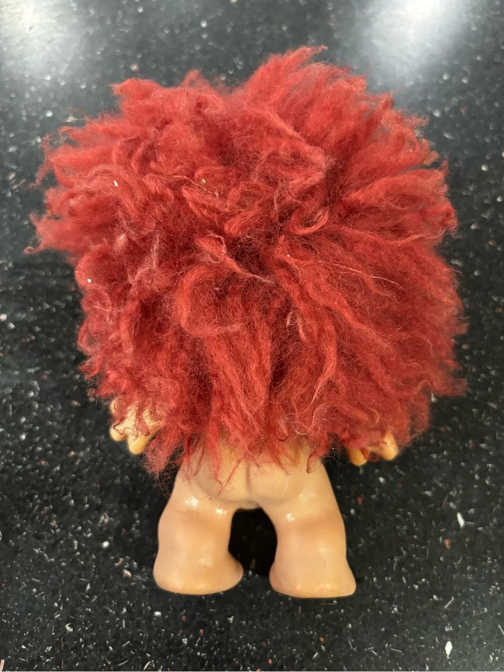 Vintage Red-Haired Troll Toy Plush Hair Figurine